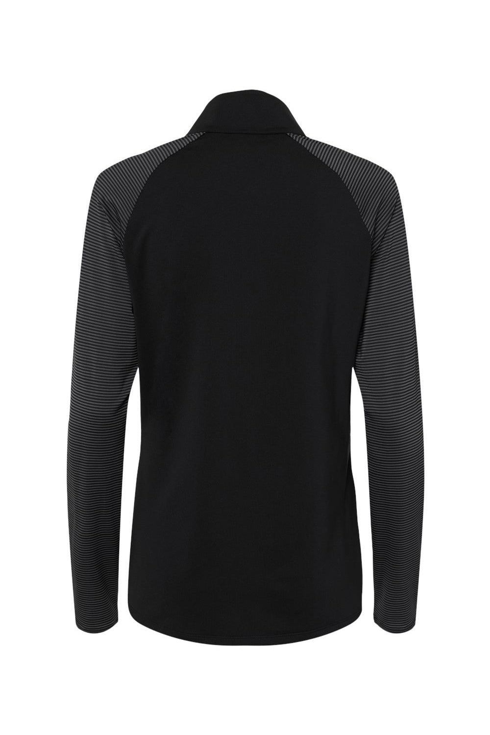 Adidas A521 Womens Stripe Block Moisture Wicking 1/4 Zip Sweatshirt Black Flat Back