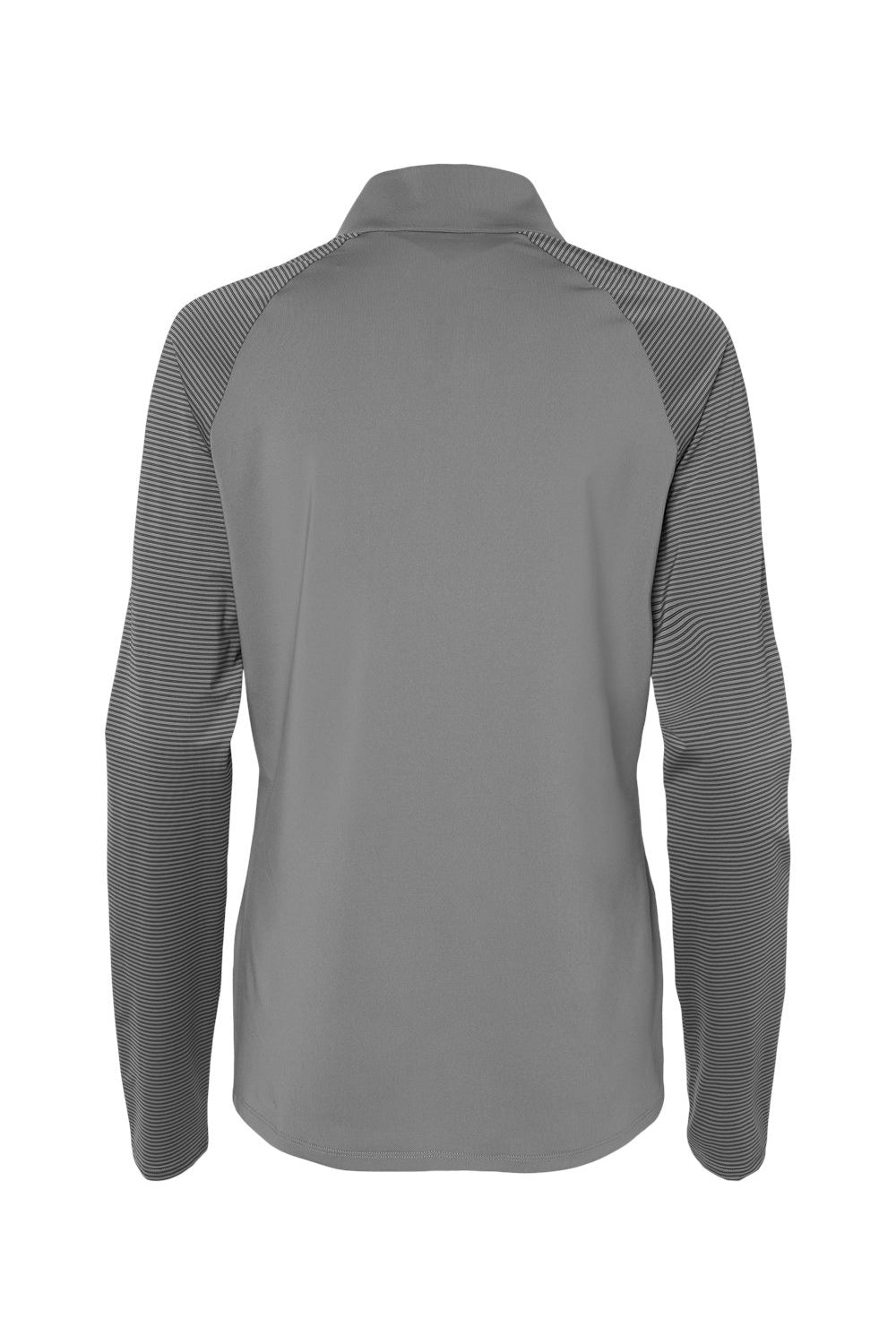 Adidas A521 Womens Stripe Block Moisture Wicking 1/4 Zip Sweatshirt Grey Flat Back