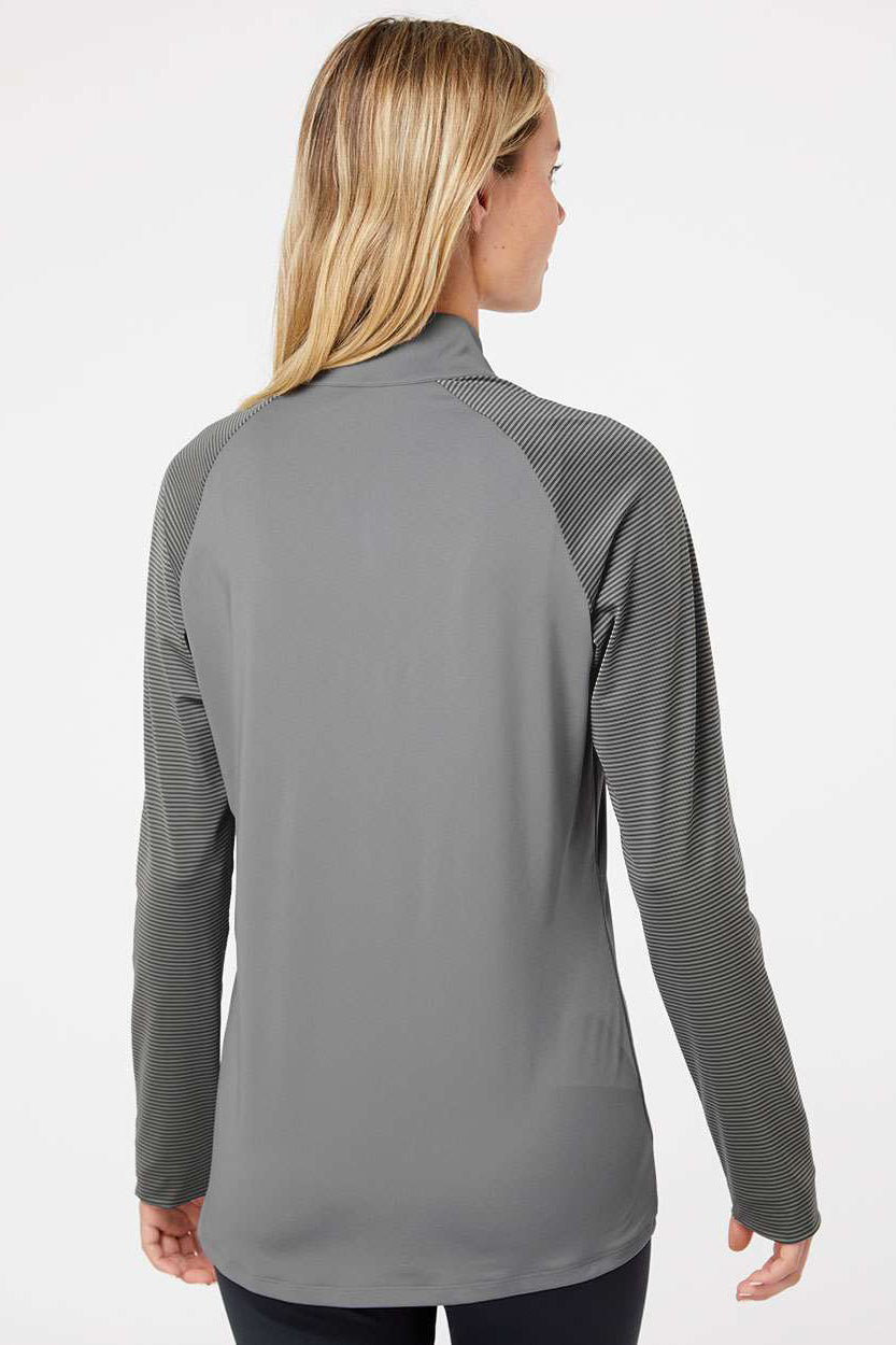 Adidas A521 Womens Stripe Block 1/4 Zip Pullover Grey Model Back