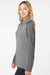 Adidas A521 Womens Stripe Block Moisture Wicking 1/4 Zip Sweatshirt Grey Model Side