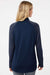 Adidas A521 Womens Stripe Block Moisture Wicking 1/4 Zip Sweatshirt Team Navy Blue Model Back
