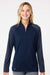 Adidas A521 Womens Stripe Block 1/4 Zip Pullover Team Navy Blue Model Front