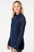 Adidas A521 Womens Stripe Block 1/4 Zip Pullover Team Navy Blue Model Side