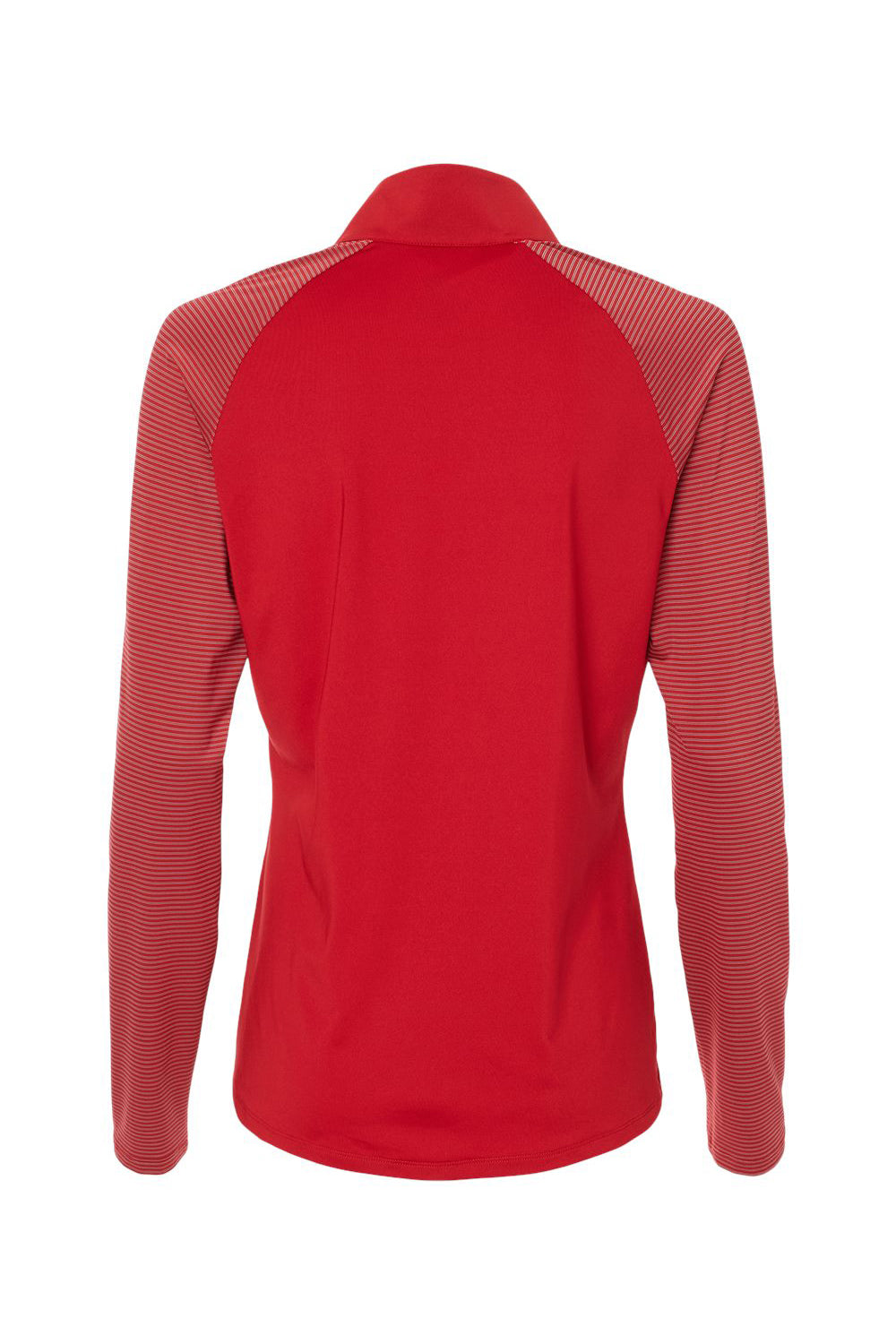Adidas A521 Womens Stripe Block Moisture Wicking 1/4 Zip Sweatshirt Team Power Red Flat Back
