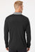 Adidas A522 Mens Heather Block Print Moisture Wicking 1/4 Zip Sweatshirt Black Melange/Black/Grey Model Back