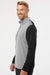 Adidas A522 Mens Heather Block Print 1/4 Zip Pullover Black Melange/Black/Grey Model Side