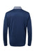 Adidas A522 Mens Heather Block Print Moisture Wicking 1/4 Zip Sweatshirt Collegiate Navy Blue Melange/Navy Blue/Grey Flat Back