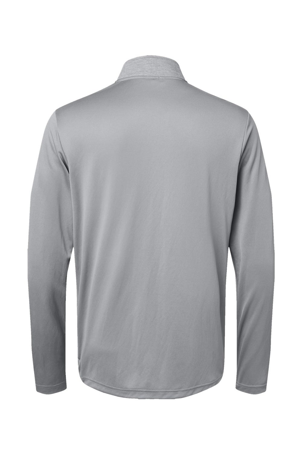 Adidas A522 Mens Heather Block Print Moisture Wicking 1/4 Zip Sweatshirt Grey Melange/Grey/Black Flat Back