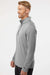 Adidas A522 Mens Heather Block Print Moisture Wicking 1/4 Zip Sweatshirt Grey Melange/Grey/Black Model Side