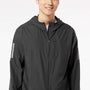 Adidas Mens Full Zip Hooded Windbreaker Jacket - Black - NEW