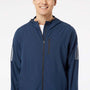 Adidas Mens Full Zip Hooded Windbreaker Jacket - Collegiate Navy Blue - NEW