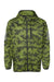 Adidas A524 Mens Full Zip Hooded Windbreaker Jacket Tech Olive Green/Legend Earth Flat Front