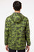 Adidas A524 Mens Full Zip Hooded Windbreaker Jacket Tech Olive Green/Legend Earth Model Back