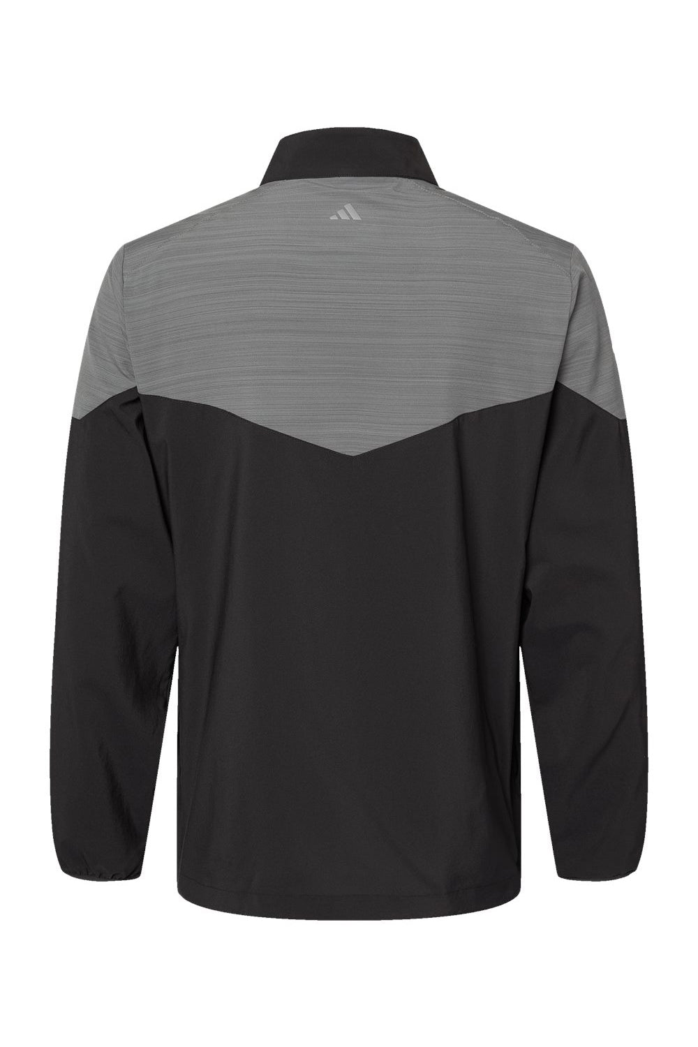 Adidas A546 Mens Chevron Water Resistant 1/4 Zip Windshirt Jacket Black/Heather Black Flat Back