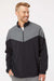 Adidas A546 Mens Chevron Water Resistant 1/4 Zip Windshirt Jacket Black/Heather Black Model Front