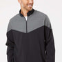 Adidas Mens Chevron Water Resistant 1/4 Zip Windshirt Jacket - Black/Heather Black - NEW