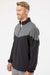 Adidas A546 Mens Chevron Water Resistant 1/4 Zip Windshirt Jacket Black/Heather Black Model Side
