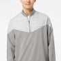 Adidas Mens Chevron Water Resistant 1/4 Zip Windshirt Jacket - Grey/Heather Grey - NEW