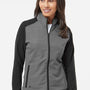 Adidas Womens Colorblock Water Resistant Full Zip Windshirt Jacket - Black/Heather Black - NEW