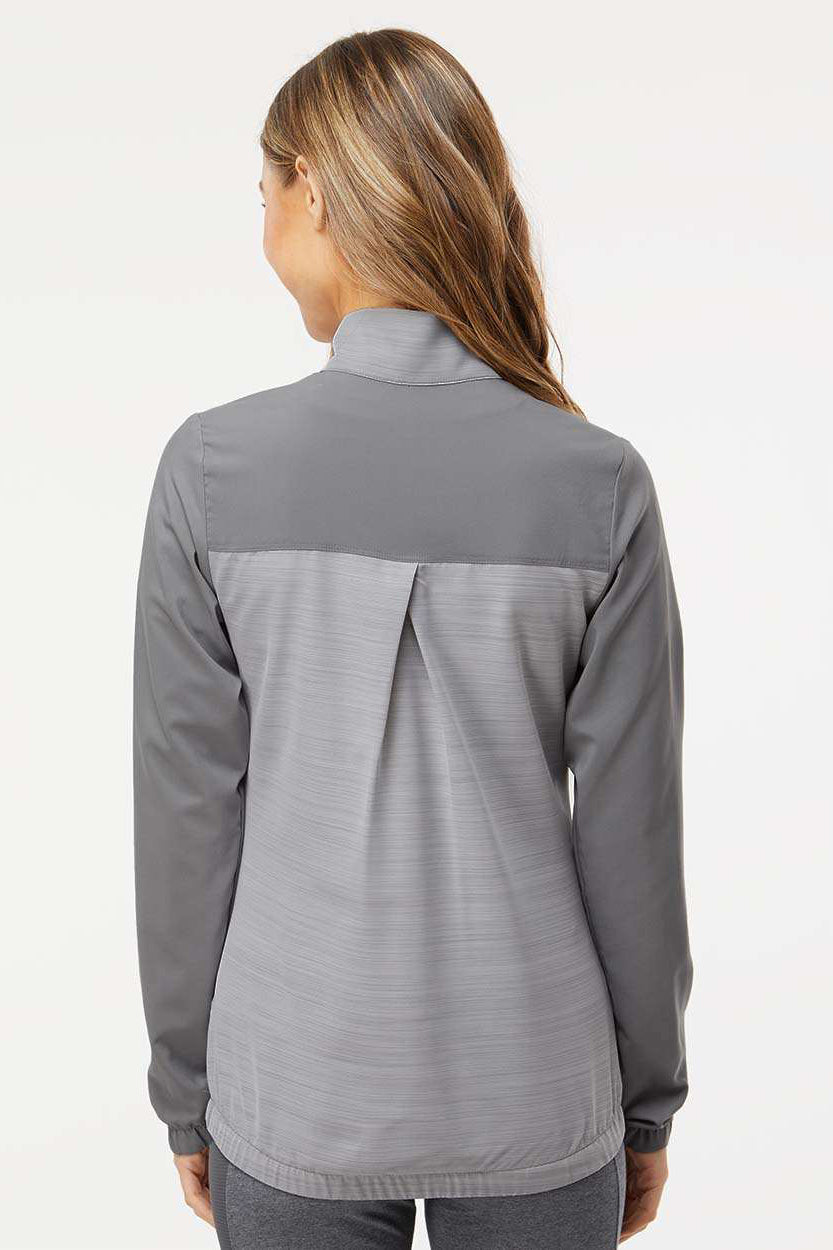 Adidas A547 Womens Heather Block Full Zip Windshirt Grey/Heather Grey Model Back