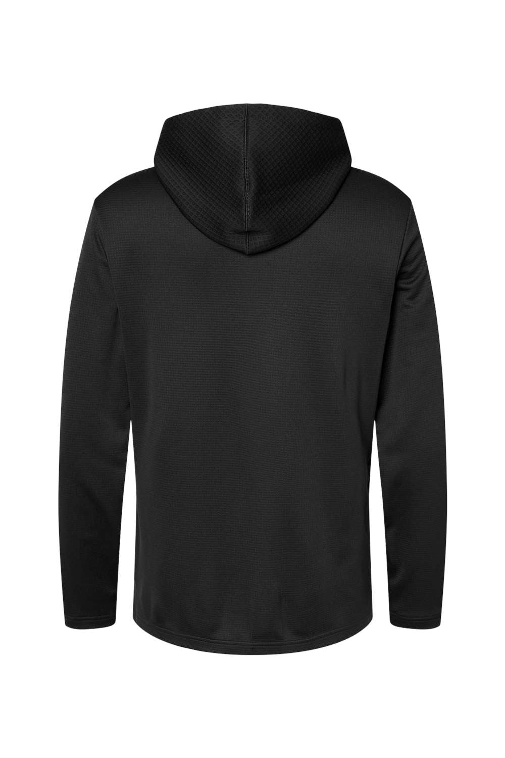 Adidas A530 Mens Textured Mixed Media Hooded Sweatshirt Hoodie Black Flat Back