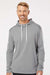 Adidas A530 Mens Textured Mixed Media Hooded Sweatshirt Hoodie Grey Model Front