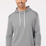 Adidas Mens Textured Mixed Media Hooded Sweatshirt Hoodie - Grey - NEW