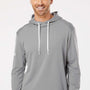 Adidas Mens Textured Mixed Media Hooded Sweatshirt Hoodie - Grey