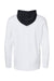 Adidas A530 Mens Textured Mixed Media Hooded Sweatshirt Hoodie White Flat Back
