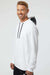 Adidas A530 Mens Textured Mixed Media Hooded Sweatshirt Hoodie White Model Side