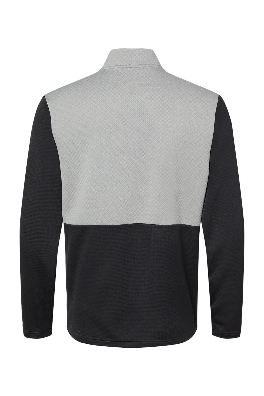 Adidas A532 Mens Textured Mixed Media 1/4 Zip Sweatshirt Black/Grey Flat Back