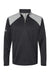 Adidas A532 Mens Textured Mixed Media 1/4 Zip Sweatshirt w/ Pockets Black/Grey Flat Front