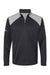 Adidas A532 Mens Textured Mixed Media 1/4 Zip Sweatshirt Black/Grey Flat Front