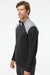 Adidas A532 Mens Textured Mixed Media 1/4 Zip Sweatshirt w/ Pockets Black/Grey Model Side