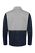 Adidas A532 Mens Textured Mixed Media 1/4 Zip Sweatshirt Collegiate Navy Blue/Grey Flat Back