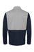 Adidas A532 Mens Textured Mixed Media 1/4 Zip Sweatshirt w/ Pockets Collegiate Navy Blue/Grey Flat Back
