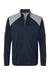 Adidas A532 Mens Textured Mixed Media 1/4 Zip Pullover Collegiate Navy Blue/Grey Flat Front