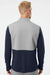 Adidas A532 Mens Textured Mixed Media 1/4 Zip Sweatshirt Collegiate Navy Blue/Grey Model Back