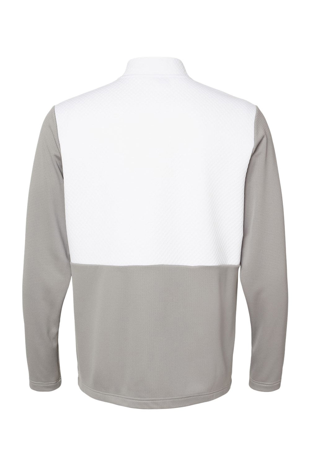Adidas A532 Mens Textured Mixed Media 1/4 Zip Sweatshirt Grey/White Flat Back