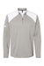 Adidas A532 Mens Textured Mixed Media 1/4 Zip Pullover Grey/White Flat Front
