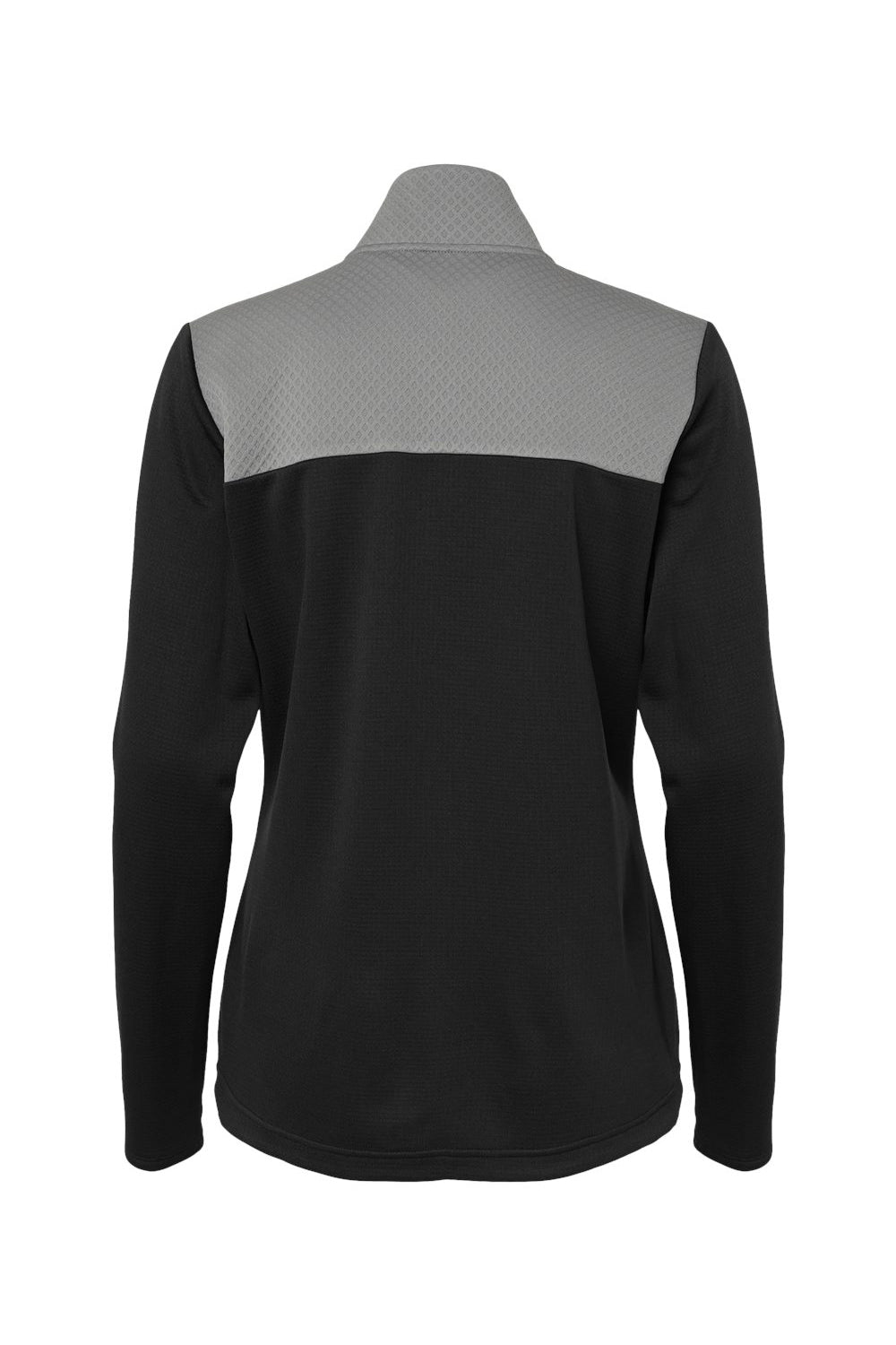 Adidas A529 Womens Textured Mixed Media Full Zip Jacket Black/Grey Flat Back