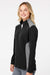 Adidas A529 Womens Textured Mixed Media Full Zip Jacket Black/Grey Model Side