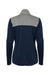 Adidas A529 Womens Textured Mixed Media Full Zip Jacket Collegiate Navy Blue/Grey Flat Back
