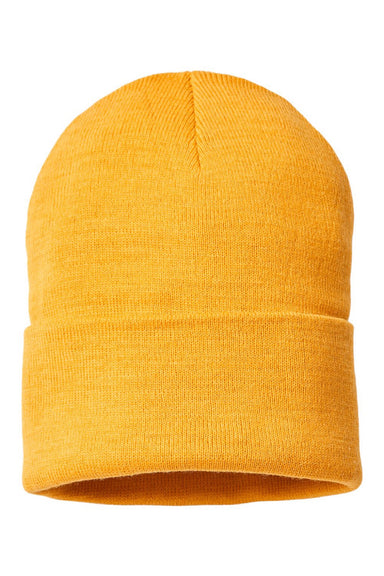 Atlantis Hats PURE Unisex Sustainable Beanie Mustard Yellow Flat Front
