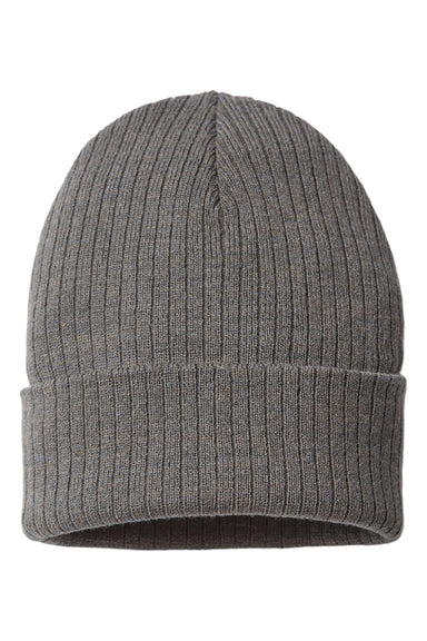 Atlantis Hats RIO Unisex Sustainable Rib Cuffed Beanie Dark Grey Flat Front
