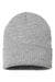 Atlantis Hats RIO Unisex Sustainable Rib Cuffed Beanie Light Grey Melange Flat Front