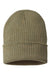 Atlantis Hats RIO Unisex Sustainable Rib Cuffed Beanie Olive Green Flat Front