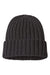 Atlantis Hats SHORE Unisex Sustainable Cable Knit Cuffed Beanie Black Flat Front