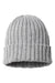Atlantis Hats SHORE Unisex Sustainable Cable Knit Cuffed Beanie Light Grey Melange Flat Front