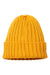 Atlantis Hats SHORE Unisex Sustainable Cable Knit Cuffed Beanie Mustard Yellow Flat Front